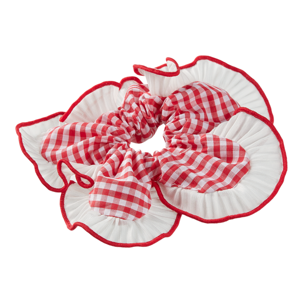 Scünci Summer Social Floral Gingham Scrunchie #4