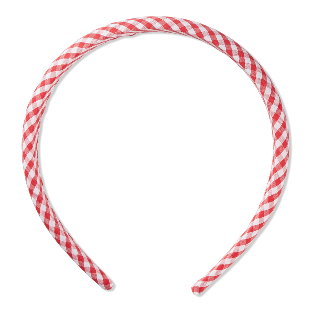 Scünci Summer Social Gingham Headband - Red And White
