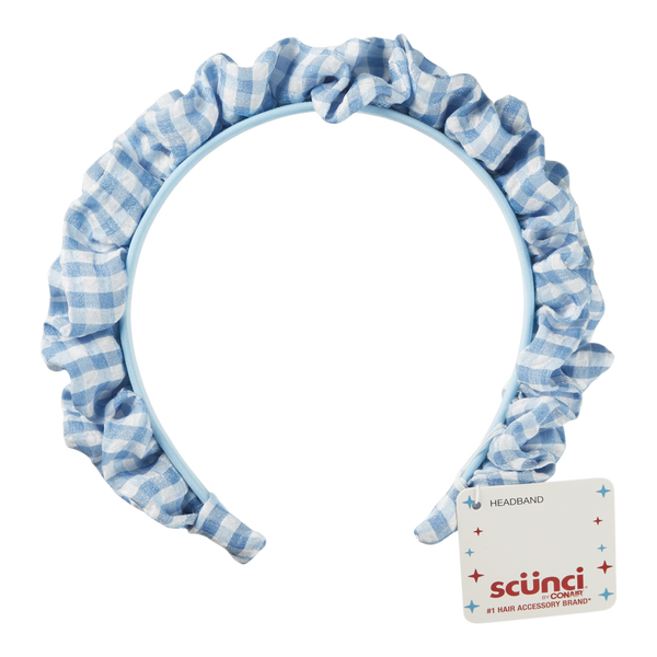 Scünci Summer Social Gingham Ruffle Headband #2