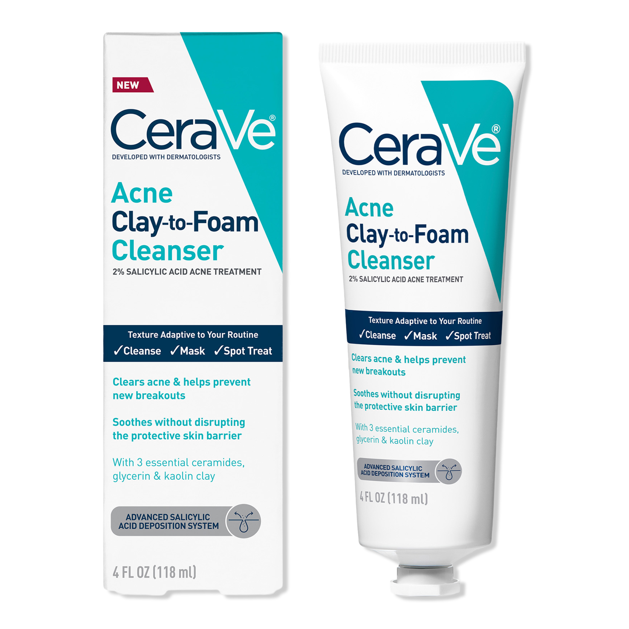 CeraVe Acne Clay-to-Foam Facial Cleanser #1