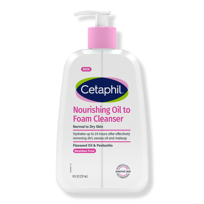 Cetaphil Nourishing Oil to Foam Cleanser Face Wash for Sensitive Skin