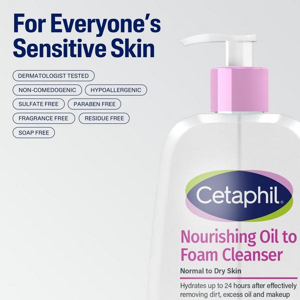 Cetaphil Nourishing Oil to Foam Cleanser Face Wash for Sensitive Skin #3