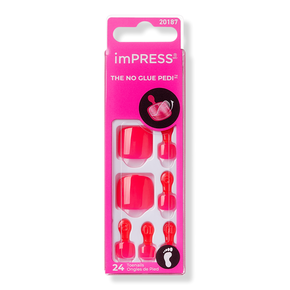 Kiss Impress Press On Toenails - Selfie Sunday In Red