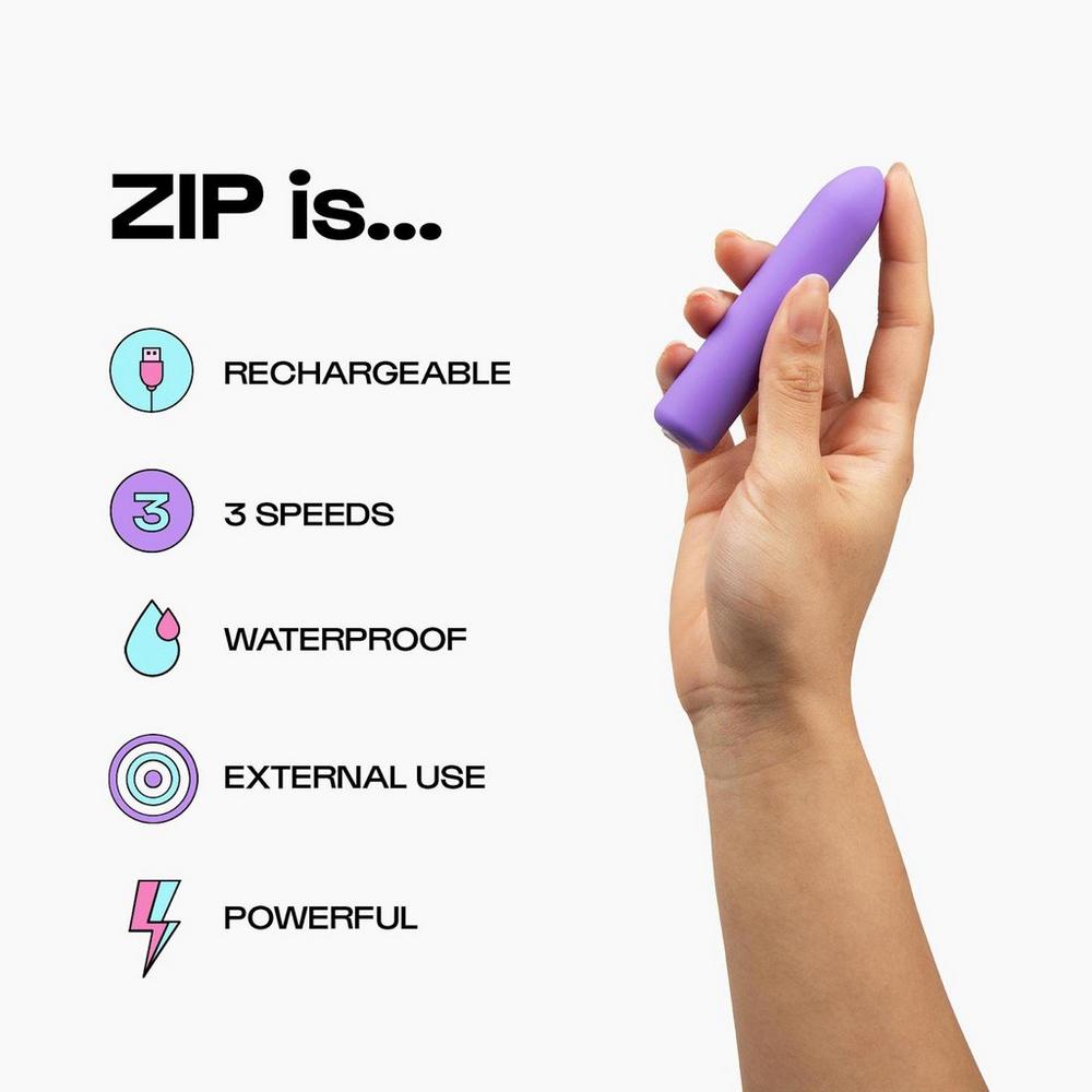 Zip Rechargeable Multi-speed Bullet Vibrator - Violet/Opal