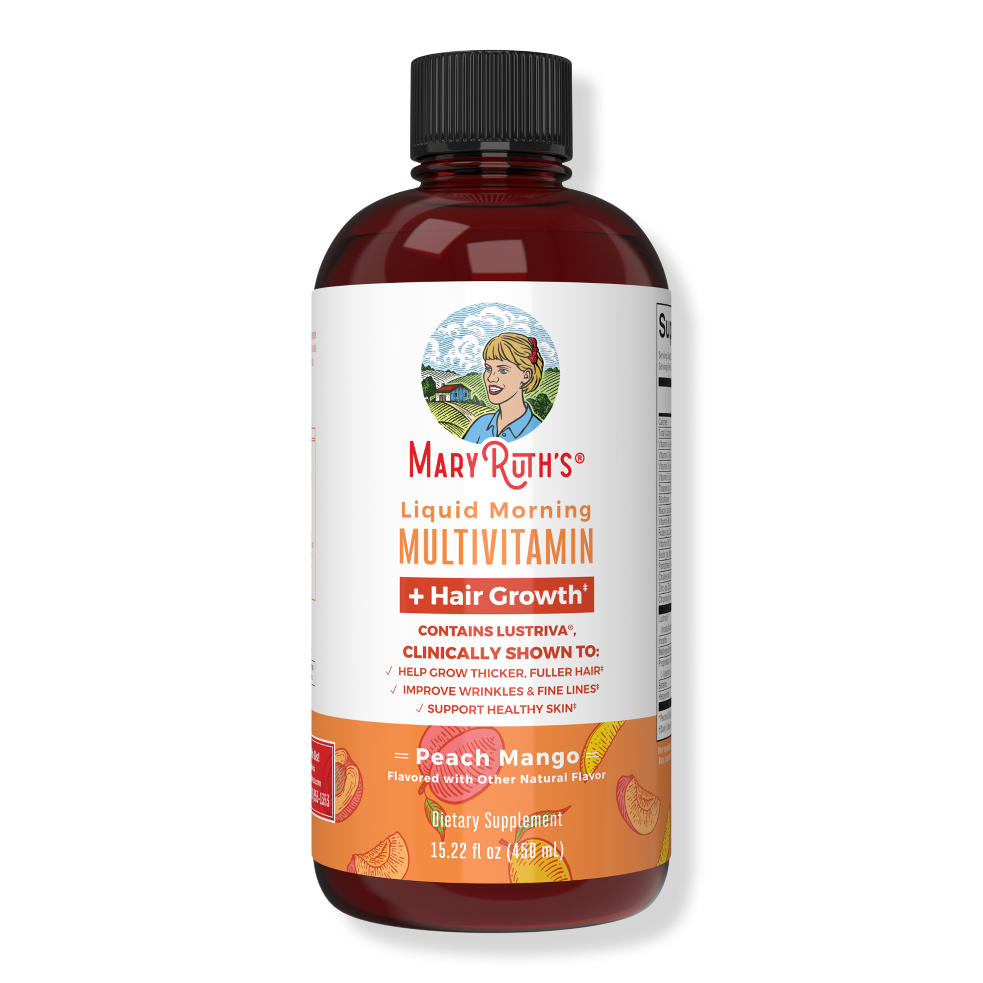 MaryRuth's Liquid Morning Multivitamin + Hair Growth Peach Mango #1