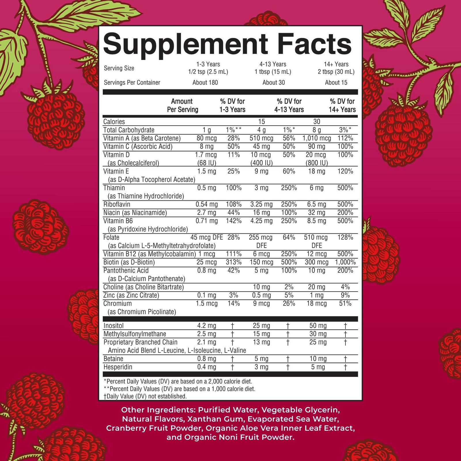 Liquid Morning Multivitamin Raspberry