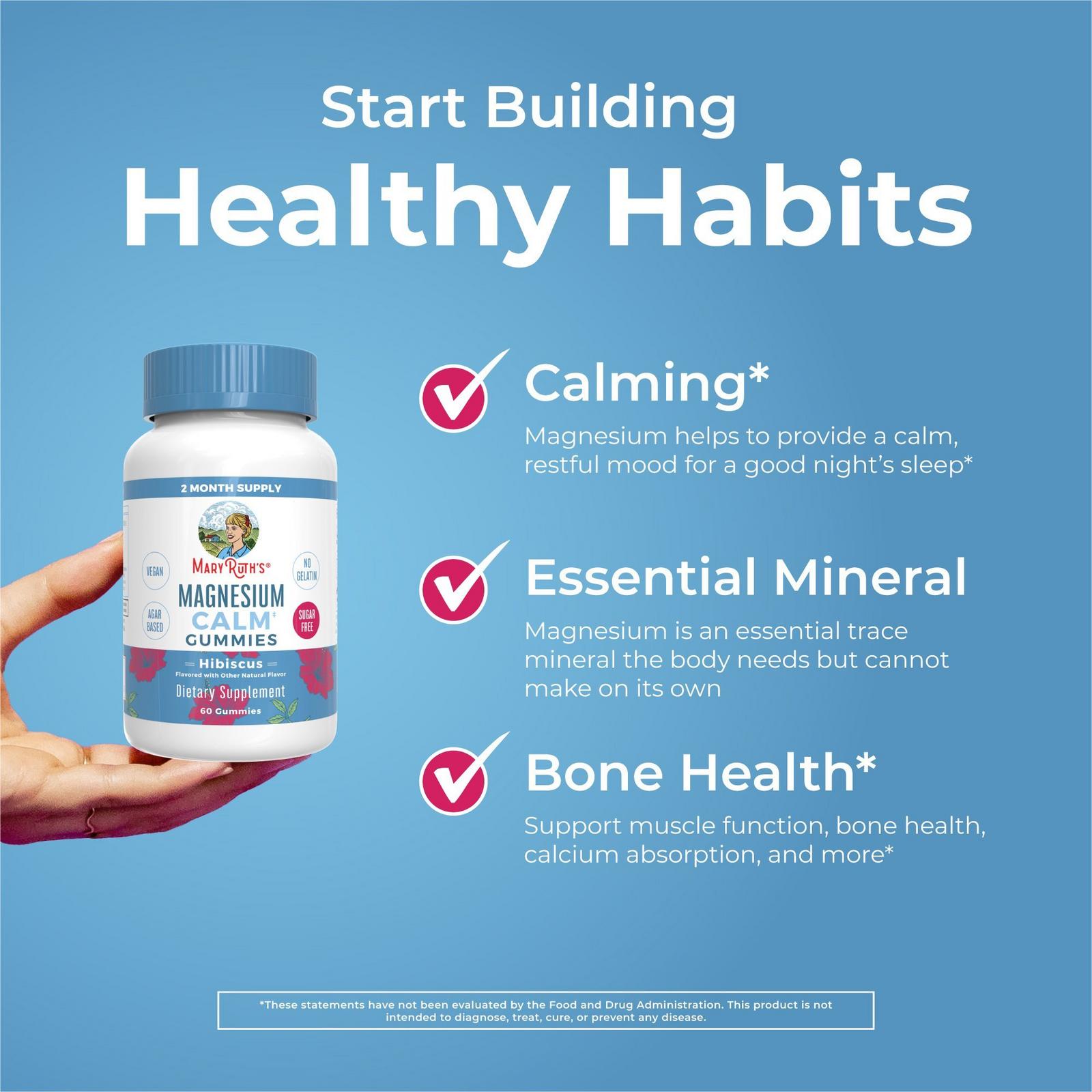 Magnesium Calm Gummies Hibiscus Raspberry