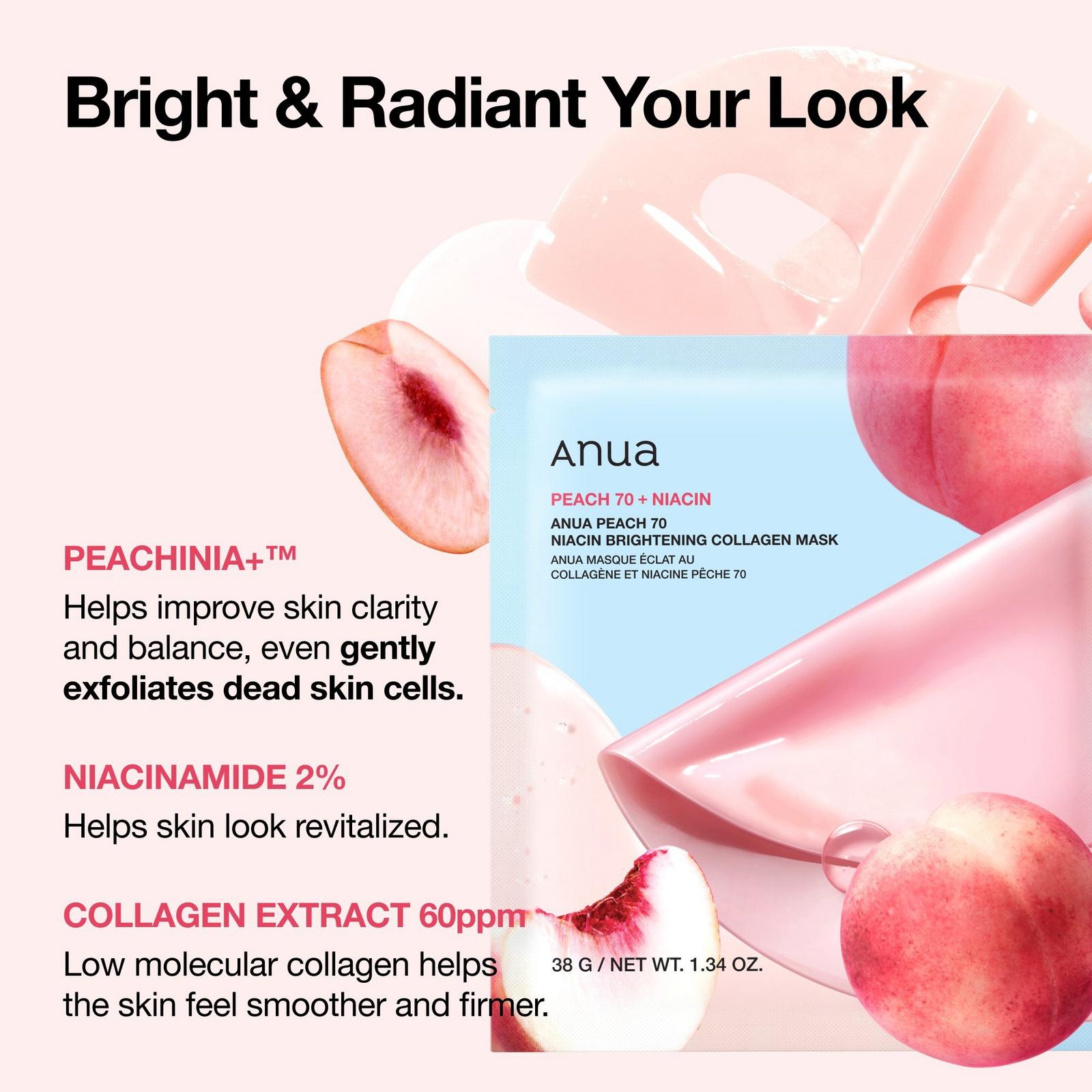Peach 70 Niacin Brightening Collagen Mask - 1 ct