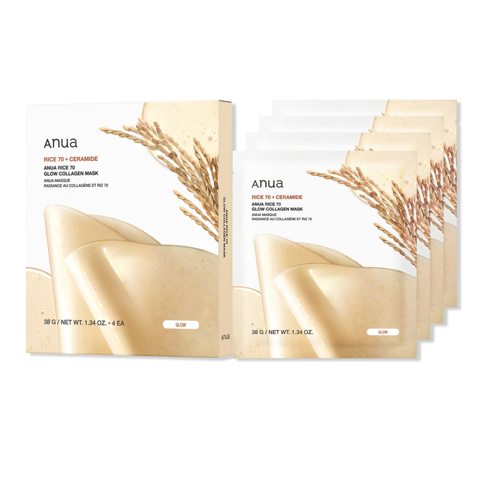 Anua Rice 70 Glow Collagen Mask - 4 Ct
