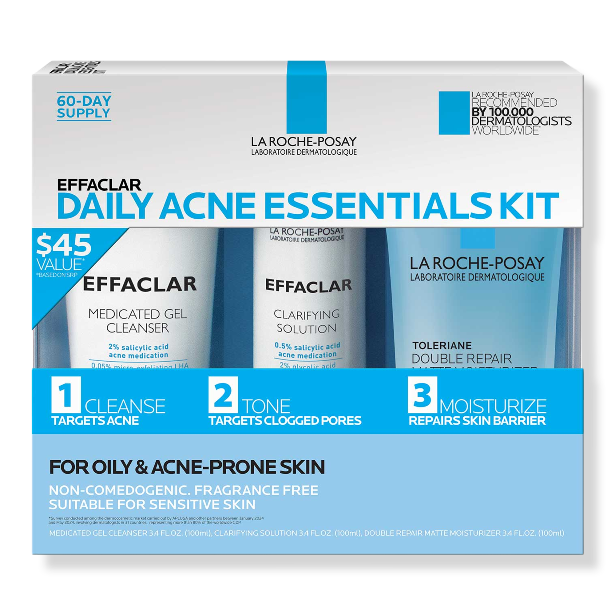 La Roche-Posay Effaclar Daily Acne Essentials Kit for Oily & Acne-Prone Skin #1
