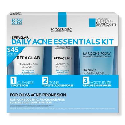 La Roche-Posay Effaclar Daily Acne Essentials Kit for Oily & Acne-Prone Skin