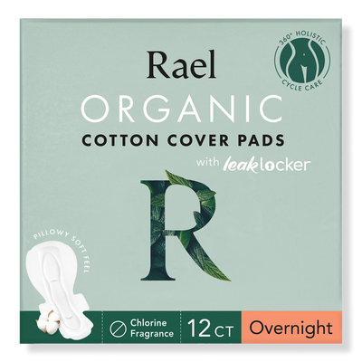 Rael Overnight Organic Cotton Cover Pads With Wings