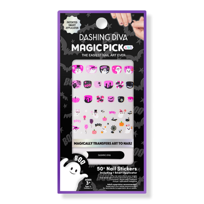 Dashing Diva Magic Pick Kids Nail Stickers, Pretty Scary in Pink