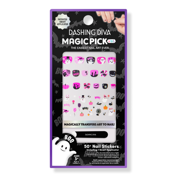 Dashing Diva Magic Pick Kids Nail Stickers, Pretty Scary in Pink #1