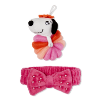 Peanuts x UBC Bubbles & Bows Spa Headband and Loofah Set
