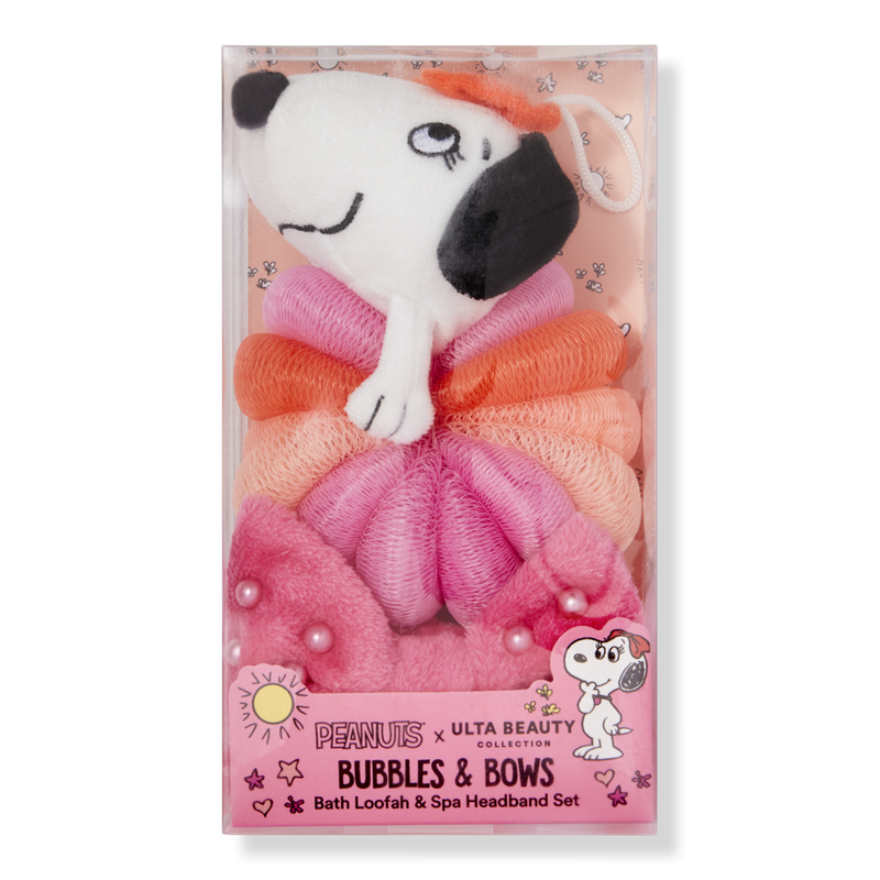 Peanuts x UBC Bubbles & Bows Spa Headband and Loofah Set