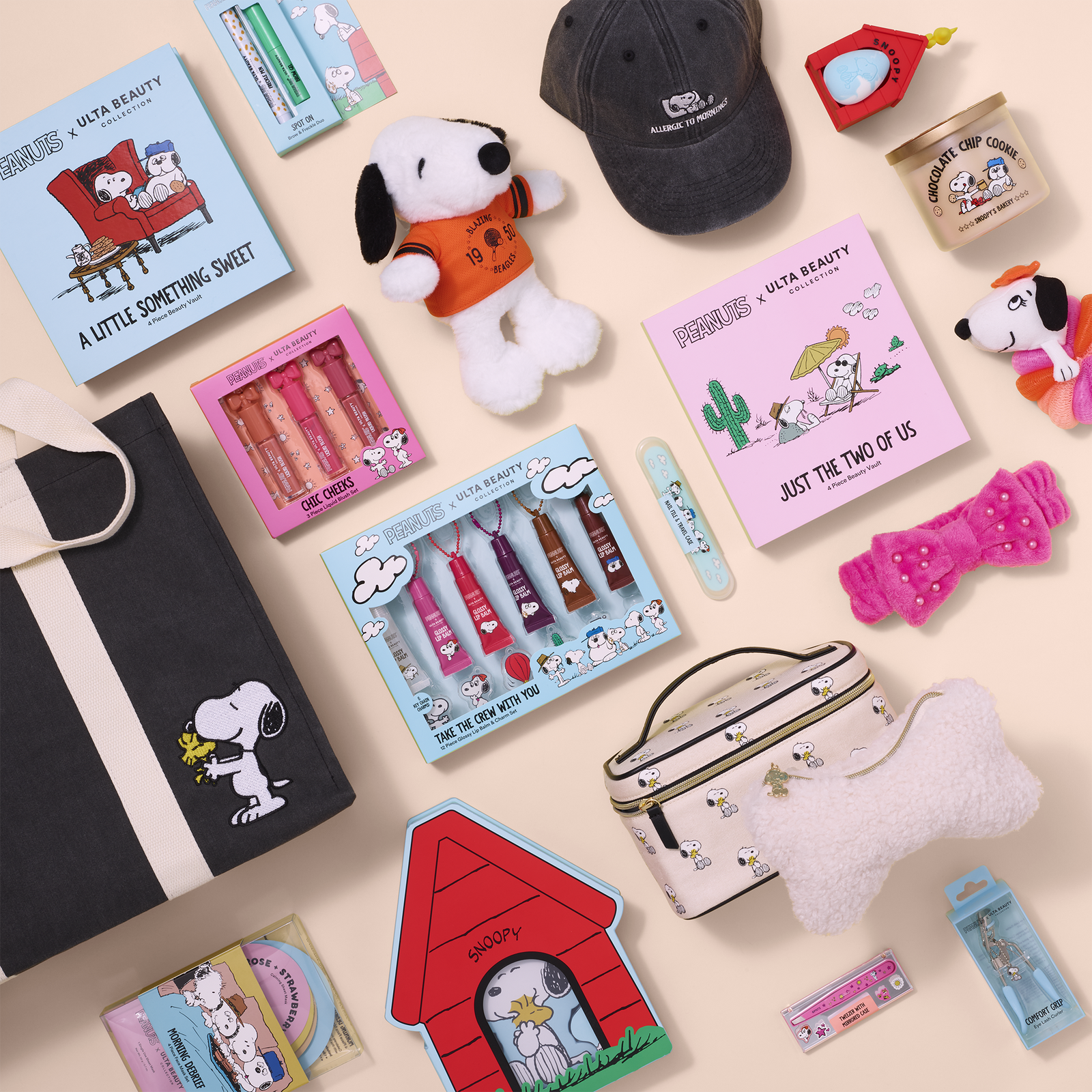 Peanuts x UBC Bubbles & Bows Spa Headband and Loofah Set