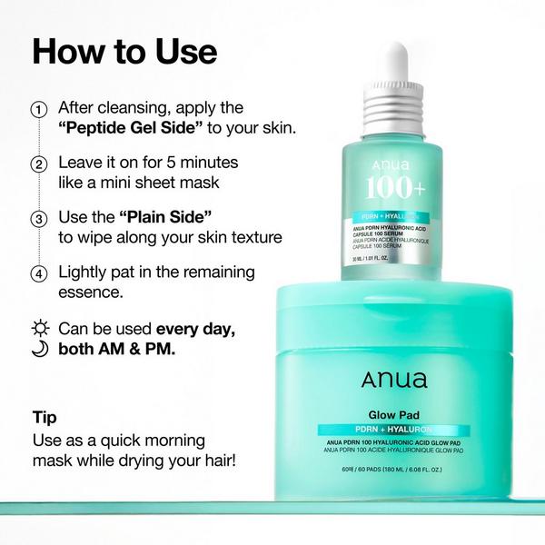 ANUA PDRN 100 Hyaluronic Acid Glow Pad #8