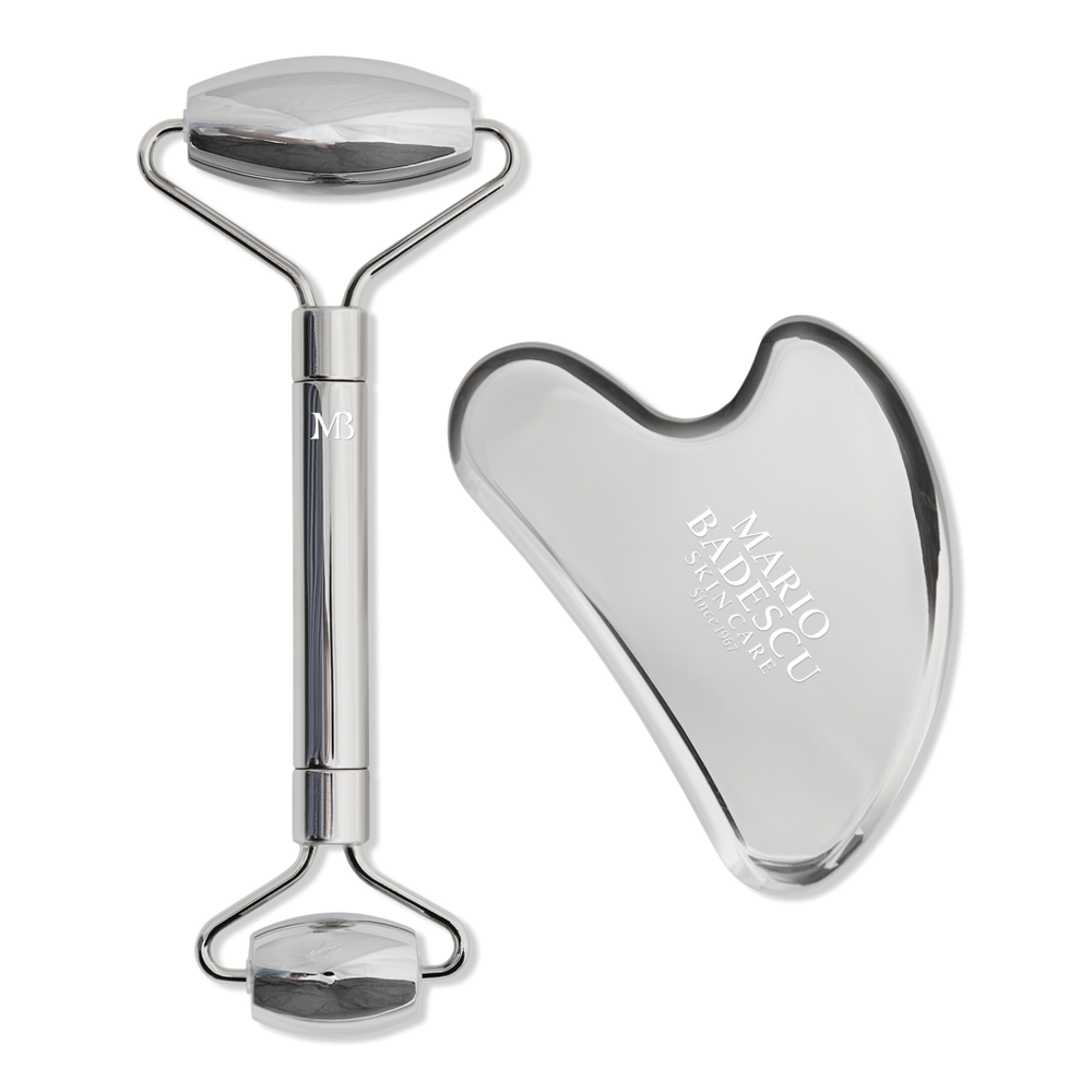 Mario Badescu Stainless Steel Facial Roller And Gua Sha Set