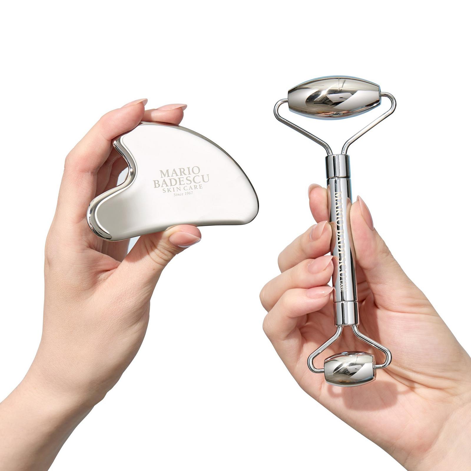 Stainless Steel Facial Roller and Gua Sha Set