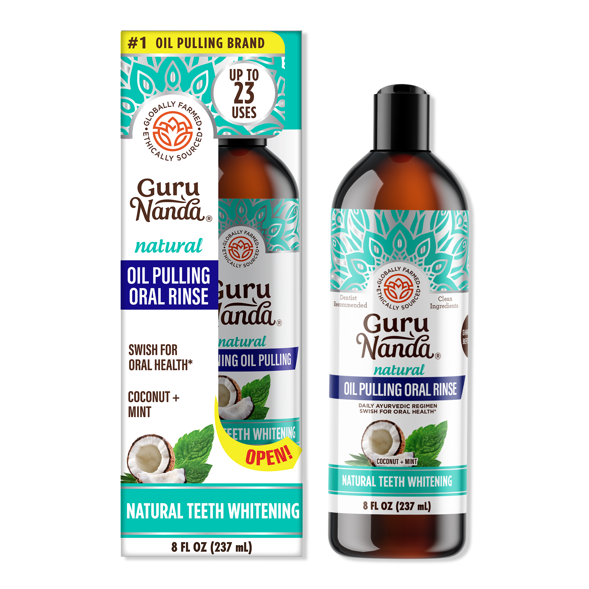 GuruNanda Cocomint Oil Pulling Oral Rinse with Essential Oils & Vitamins #1