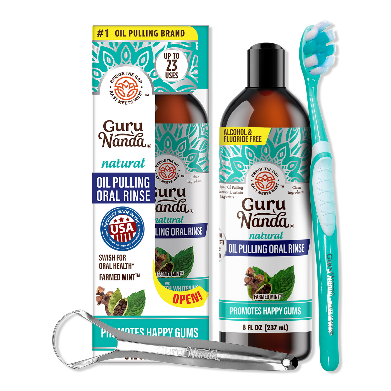 Farmed Mint Oil Pulling Oral Rinse with Essential Oils & Vitamins