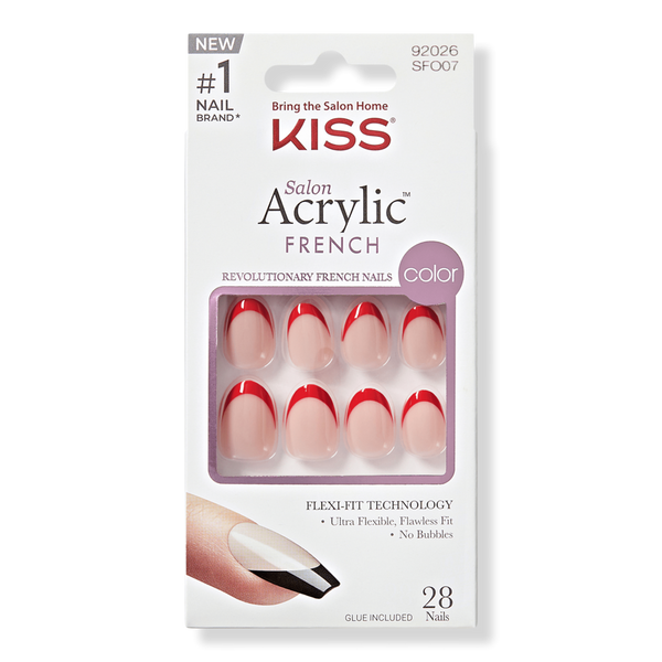 Kiss Salon Acrylic French Color Press On Nails #1