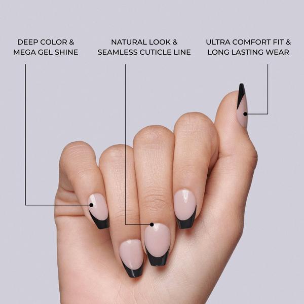 Kiss Salon Acrylic French Color Press On Nails #6