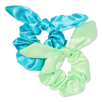Sweet & Shimmer Satin Bow Scrunchie Duo