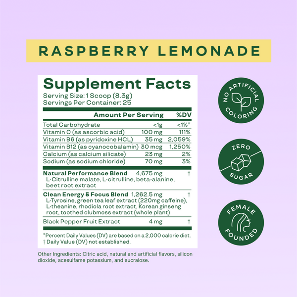 Bloom High Energy Pre-Workout Raspberry Lemonade Supplement Powder #3