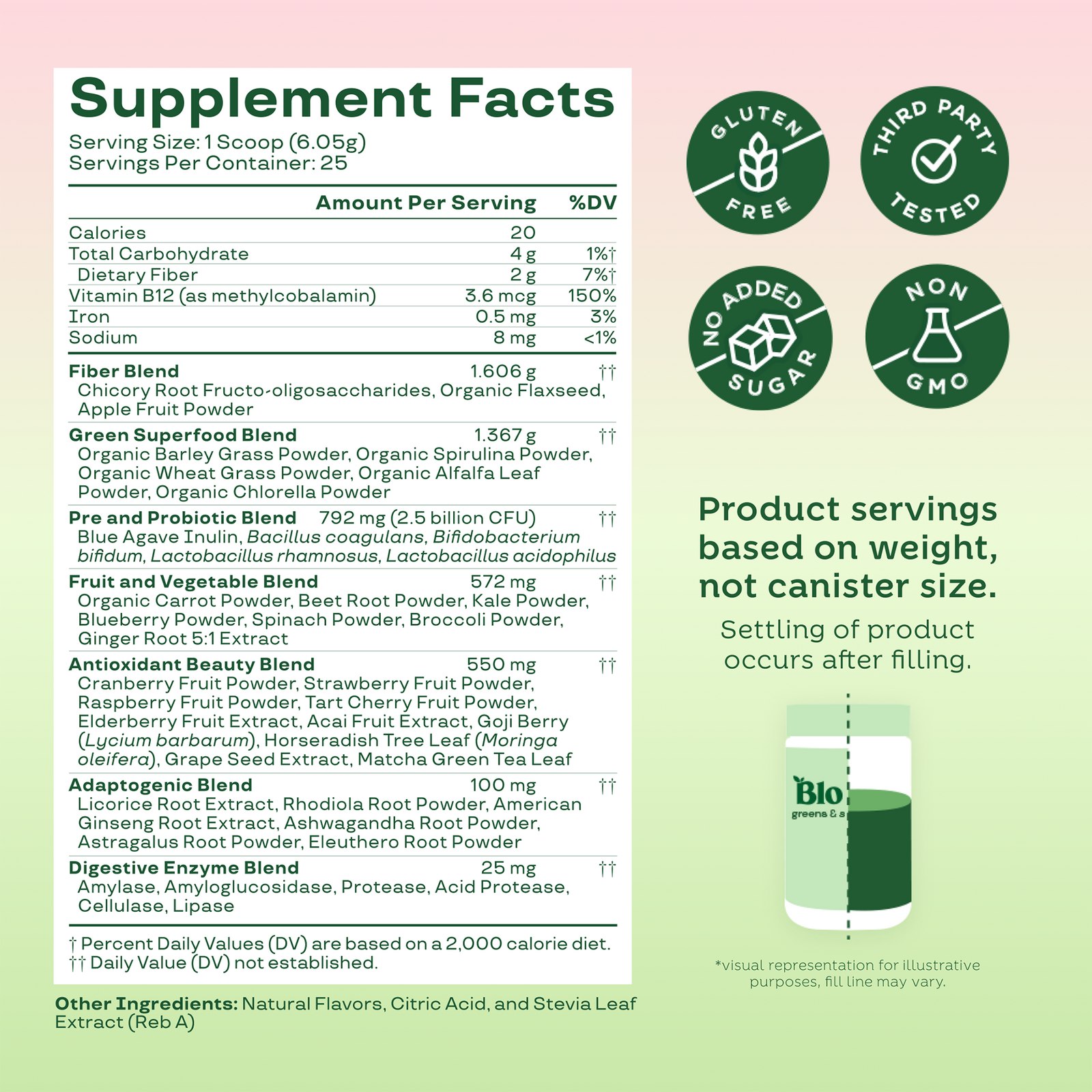 Greens and Superfoods Powder - Strawberry Kiwi