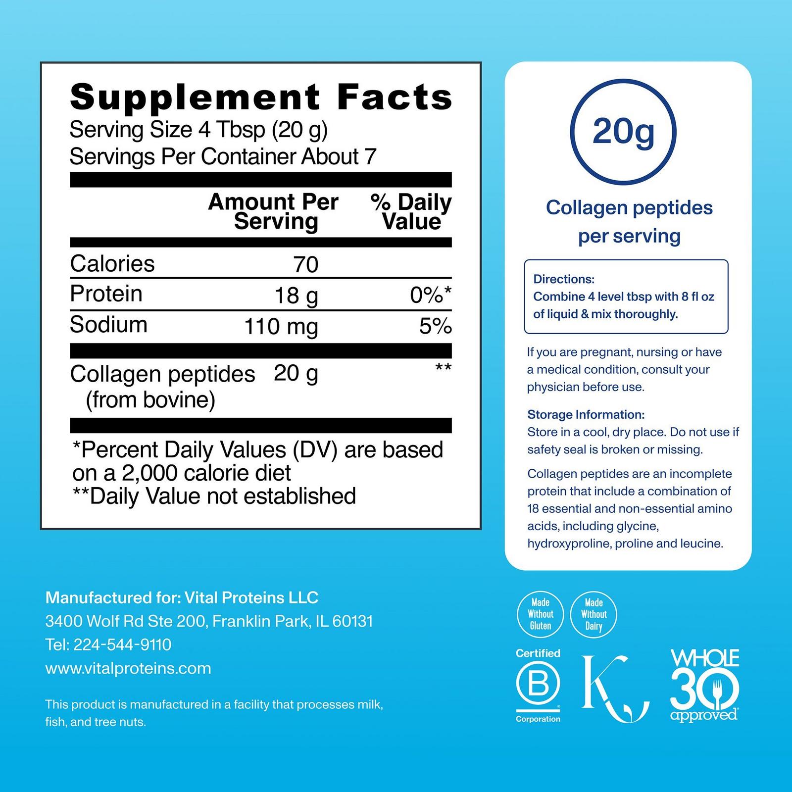 Hydrolyzed Collagen Peptides Unflavored Powder