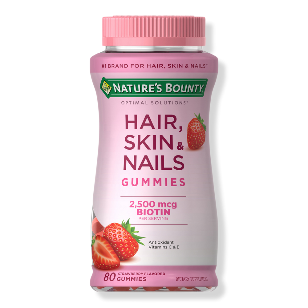 Nature's Bounty Strawberry Hair, Skin & Nails Gummy Vitamins with Biotin