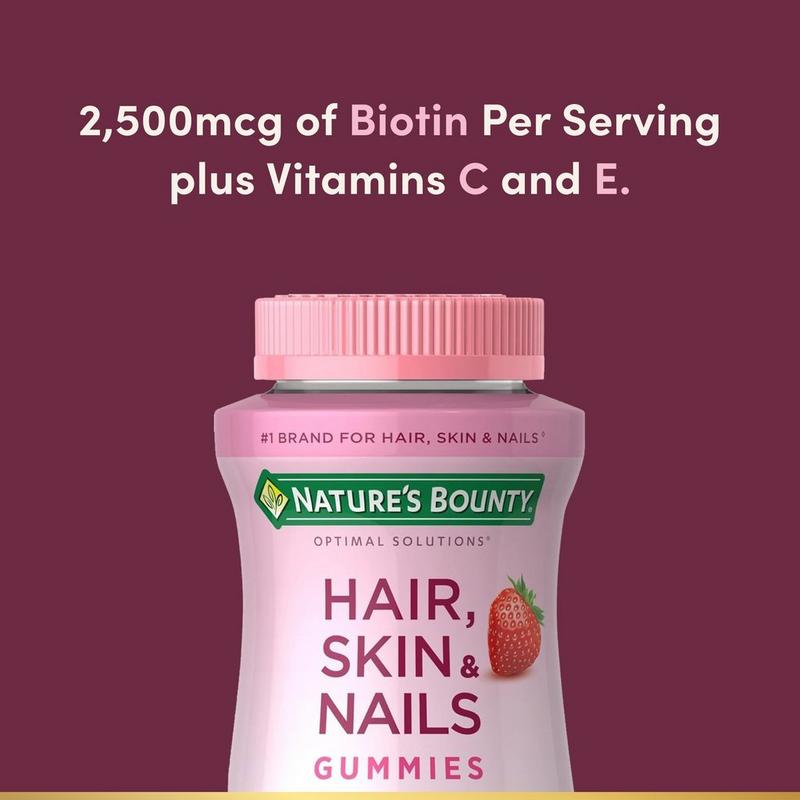 nature's bounty glutathione Strawberry Hair, Skin & Nails Gummy Vitamins with Biotin