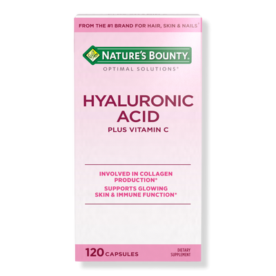 Nature's Bounty Hyaluronic Acid Plus Vitamin C Capsules for Glowing Skin