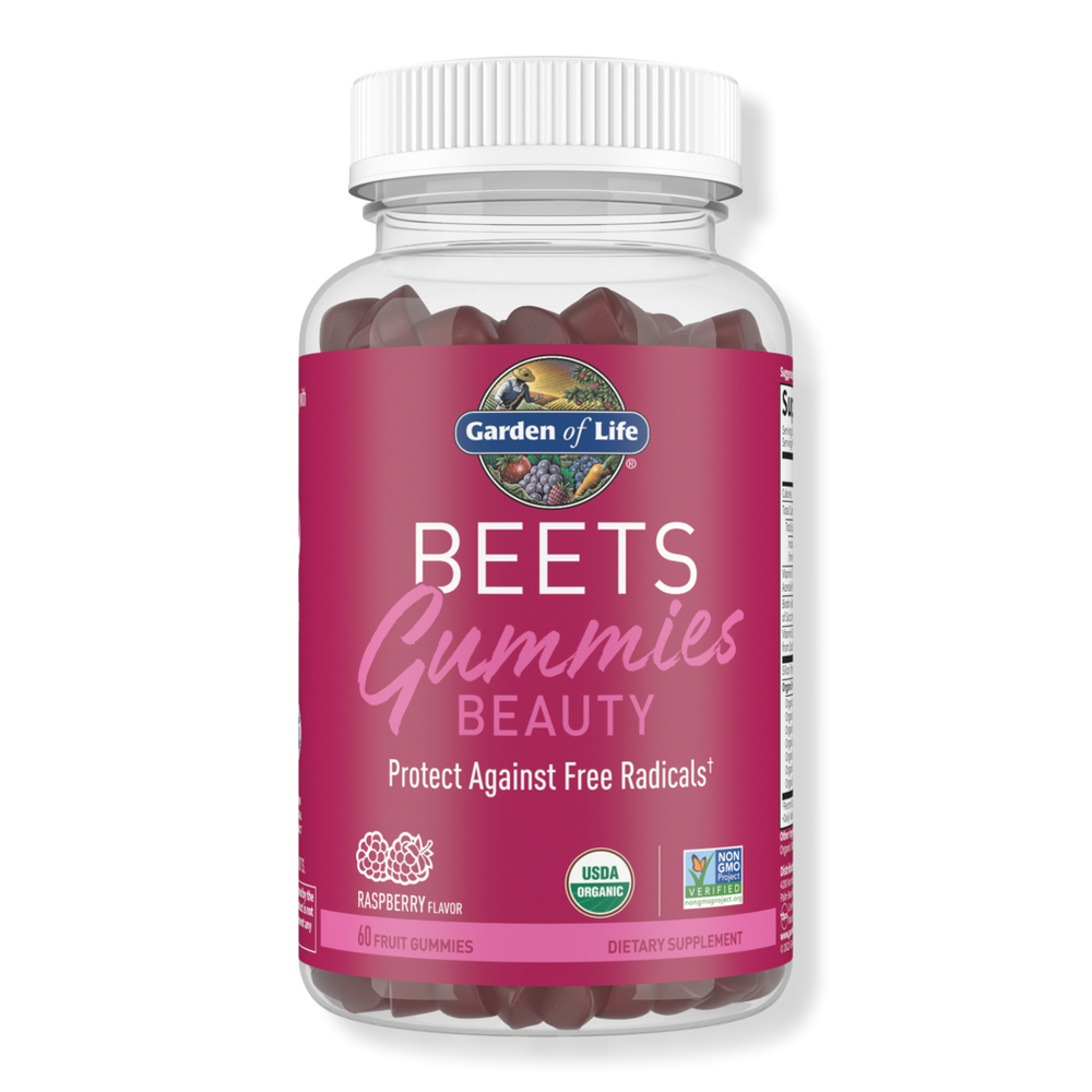 Garden Of Life Organic Beets Beauty Gummies Raspberry Flavored