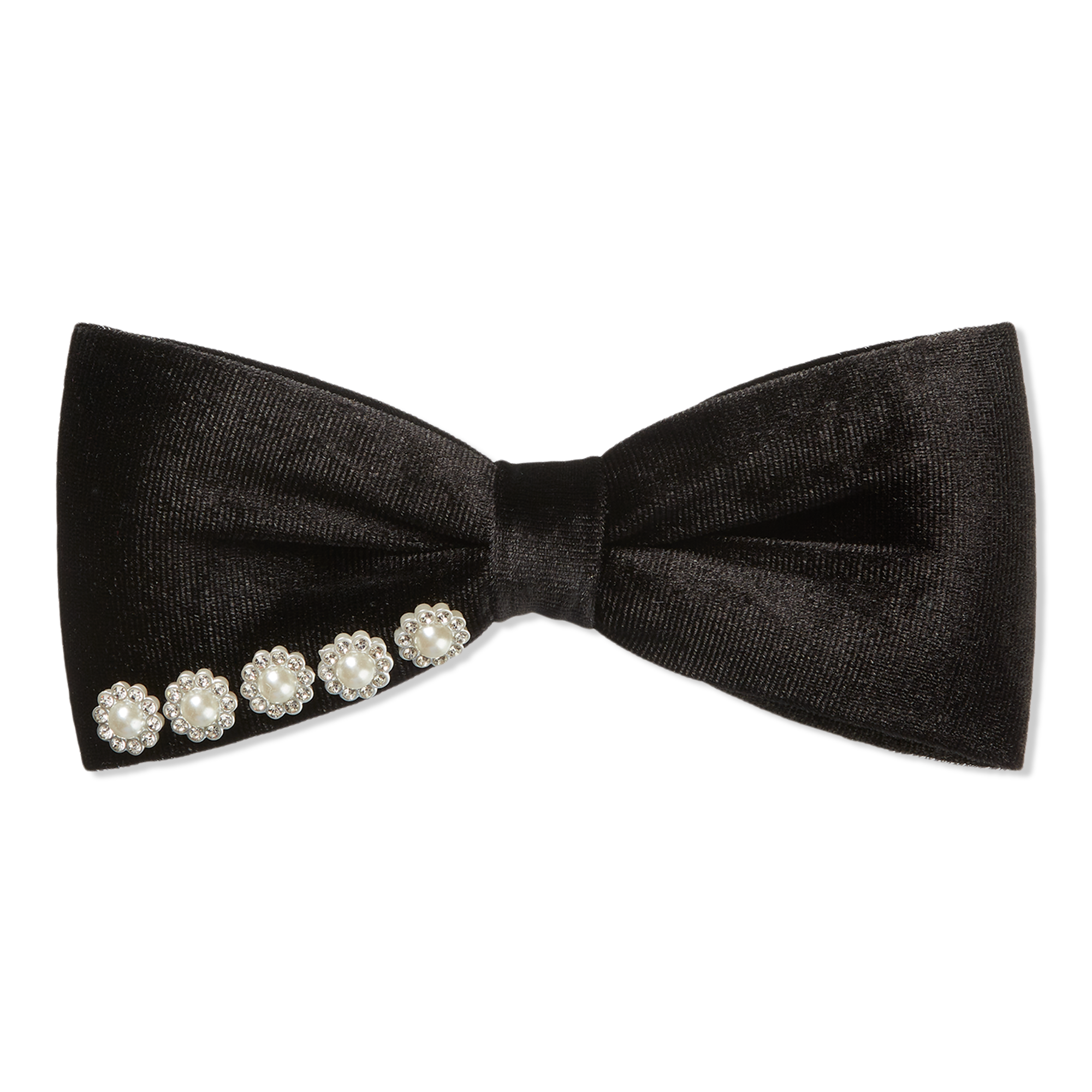 Scünci Elite Black Bow Barrette with Pearls #1