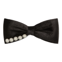 Elite Black Bow Barrette with Pearls