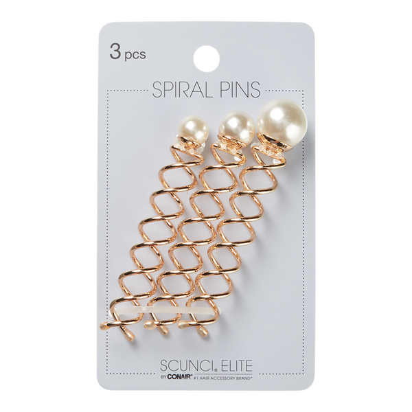 Scünci Elite Spiral Pins with Pearl #2