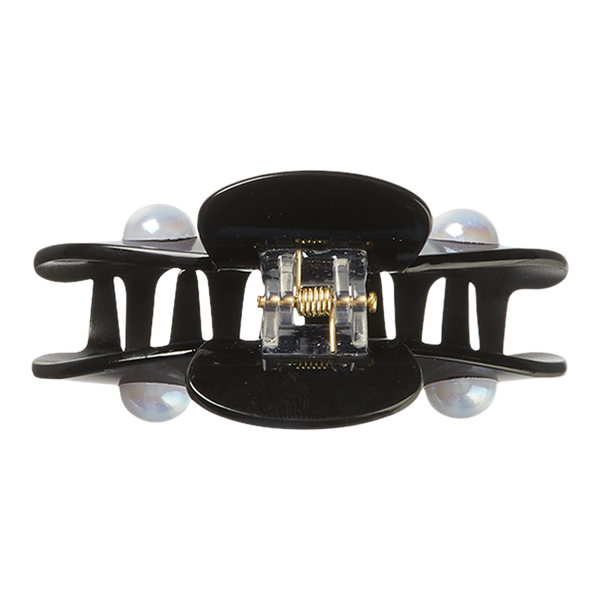 Scünci Elite Black Claw Clip with Pearls #3