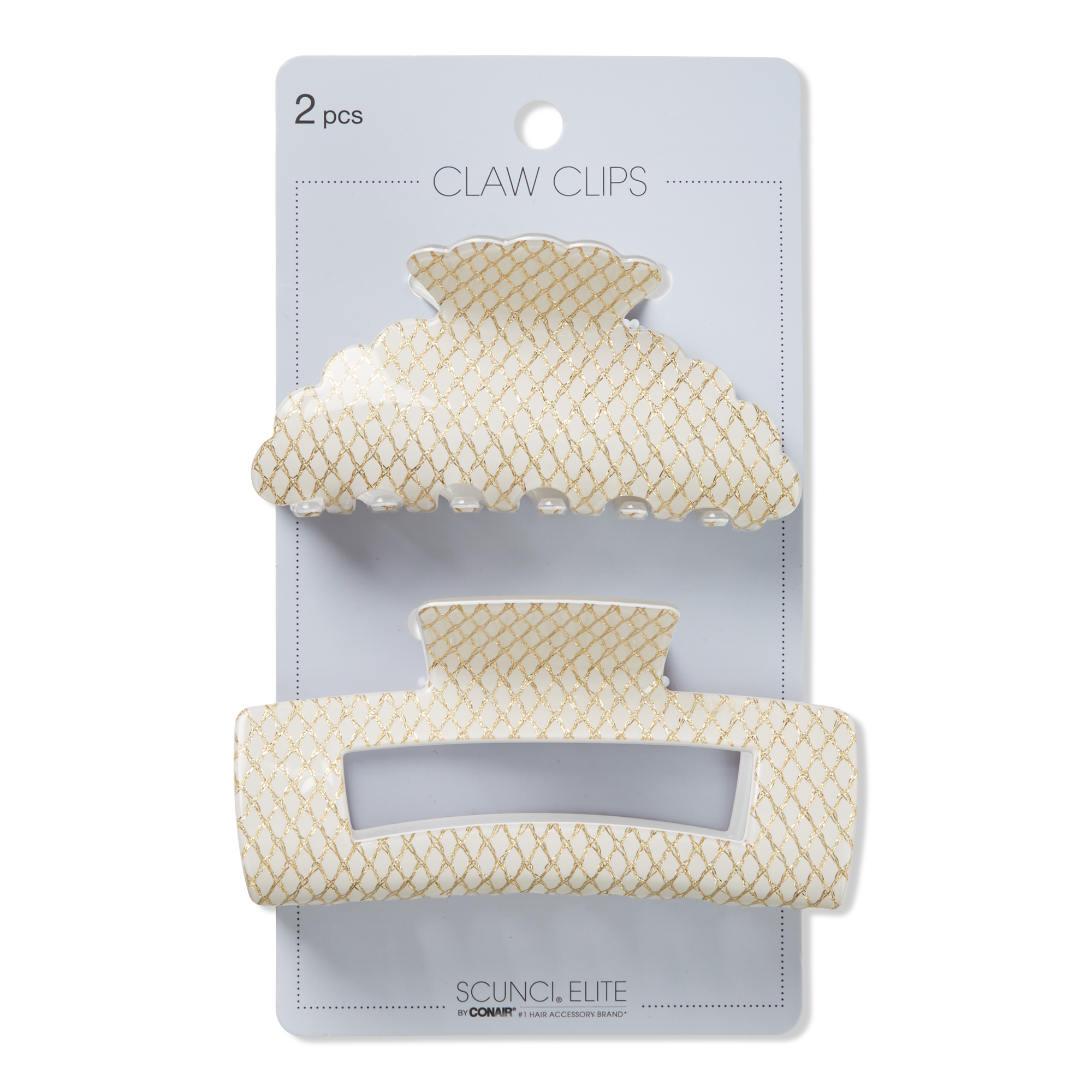 Scünci Elite Ivory/Gold Claw Clips #1