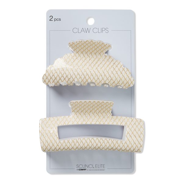 Scünci Elite Ivory/Gold Claw Clips #1