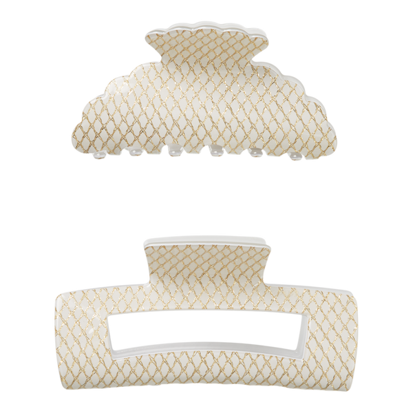 Scünci Elite Ivory/Gold Claw Clips #2