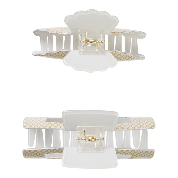 Scünci Elite Ivory/Gold Claw Clips #3