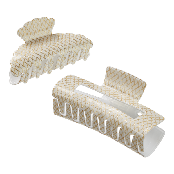 Scünci Elite Ivory/Gold Claw Clips #4