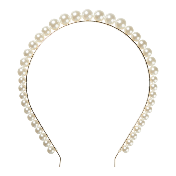 Scünci Elite Skinny Pearl Headband Gold #2