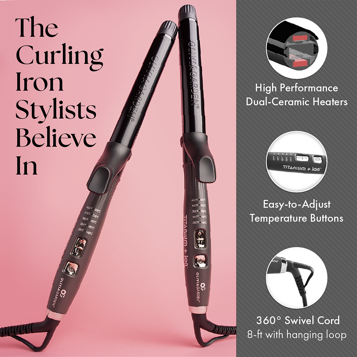 Titanium + Ion Professional Curling Iron - 1.0 inch