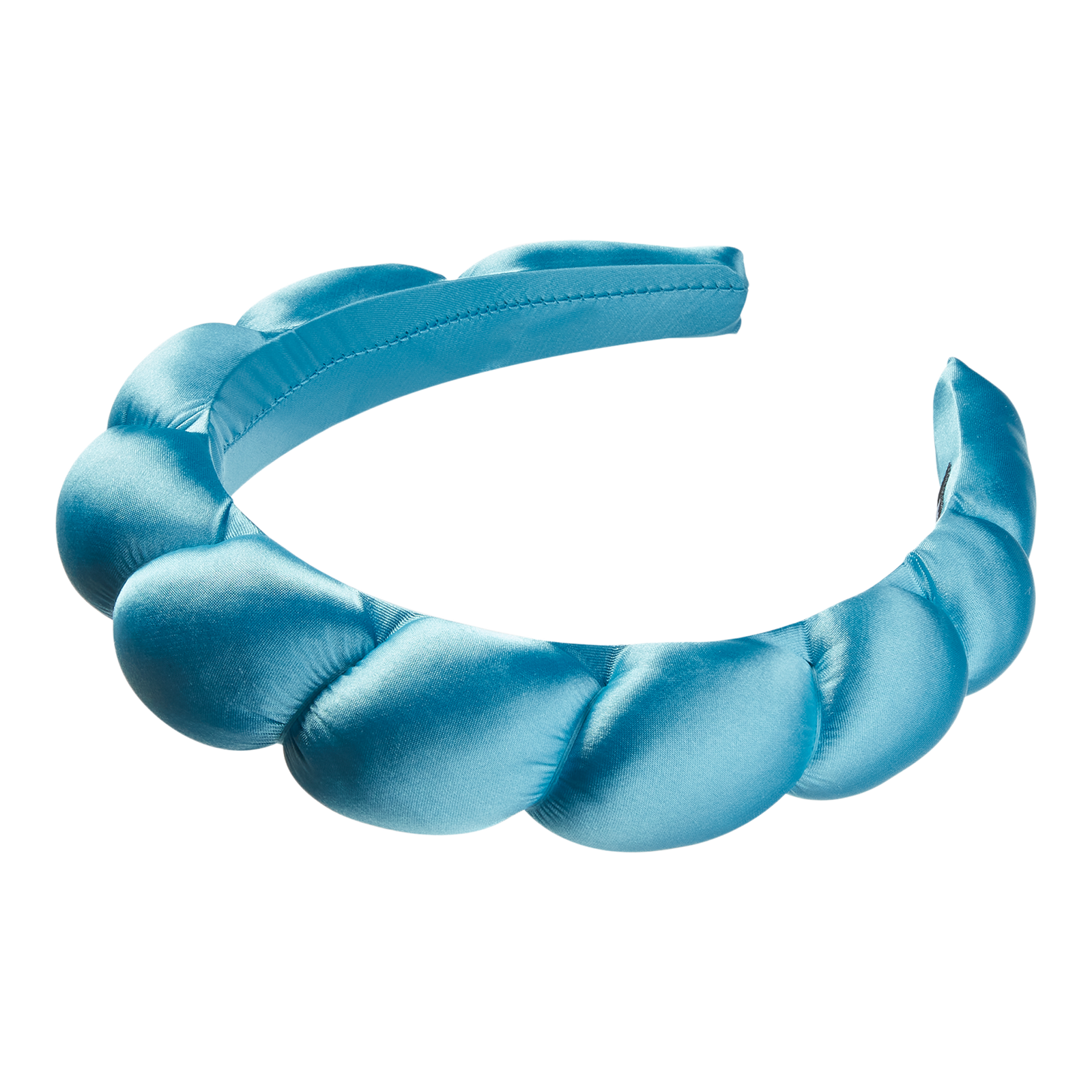 Satin Bubble Headband - Blue
