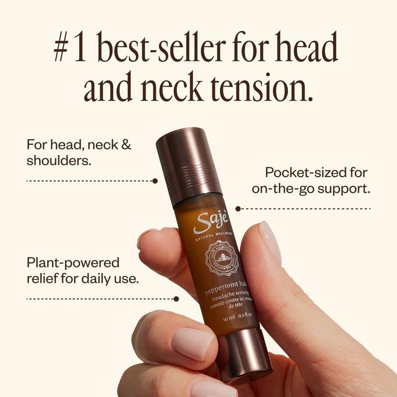 Peppermint Halo Saje ロールオンアロマ Peppermint Halo Cooling Oil Blend For The Head - Saje Natural Wellness