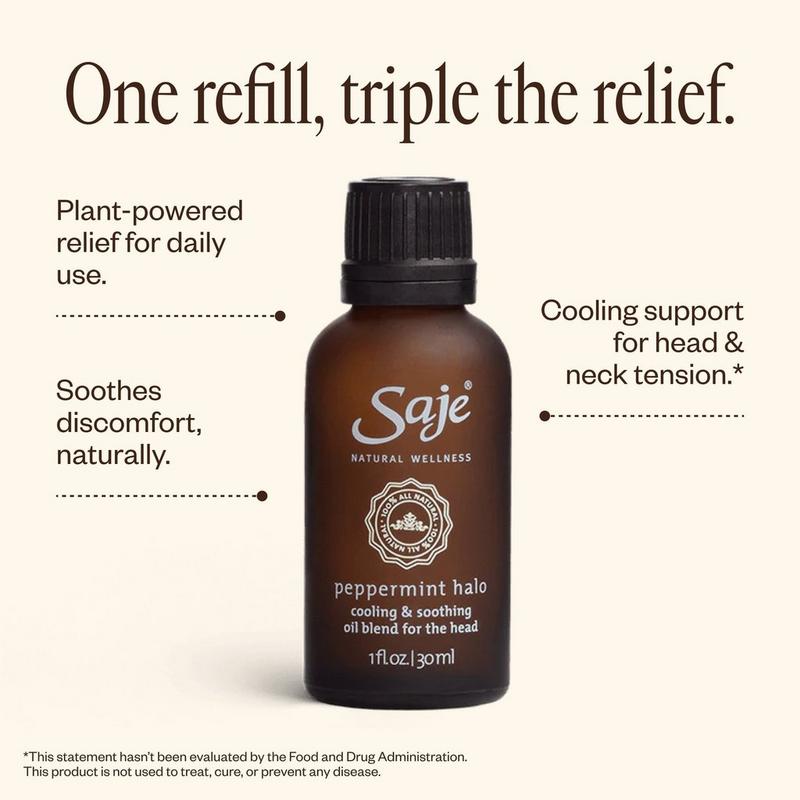 Saje Natural Wellness - 1 oz (Refill) Peppermint Halo Cooling